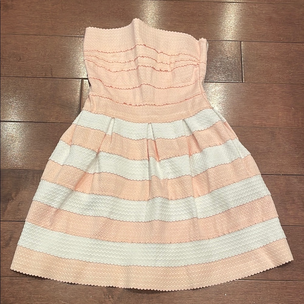 Charming Peach and White Kids Dress